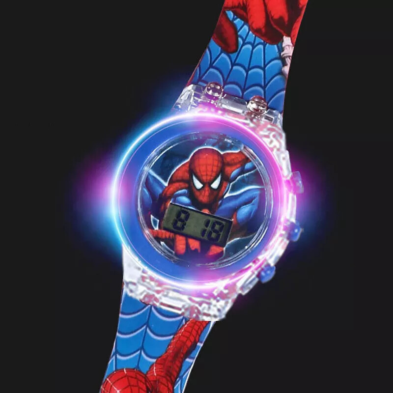 Spiderman Kids LED Flash Light Watch Digital Marvel Superheroes Wristwatch US