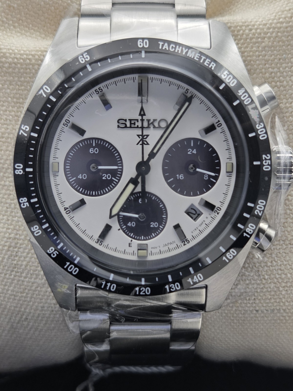 Seiko Prospex Speedtimer White Dial Stainless Steel Bracelet Watch SSC813