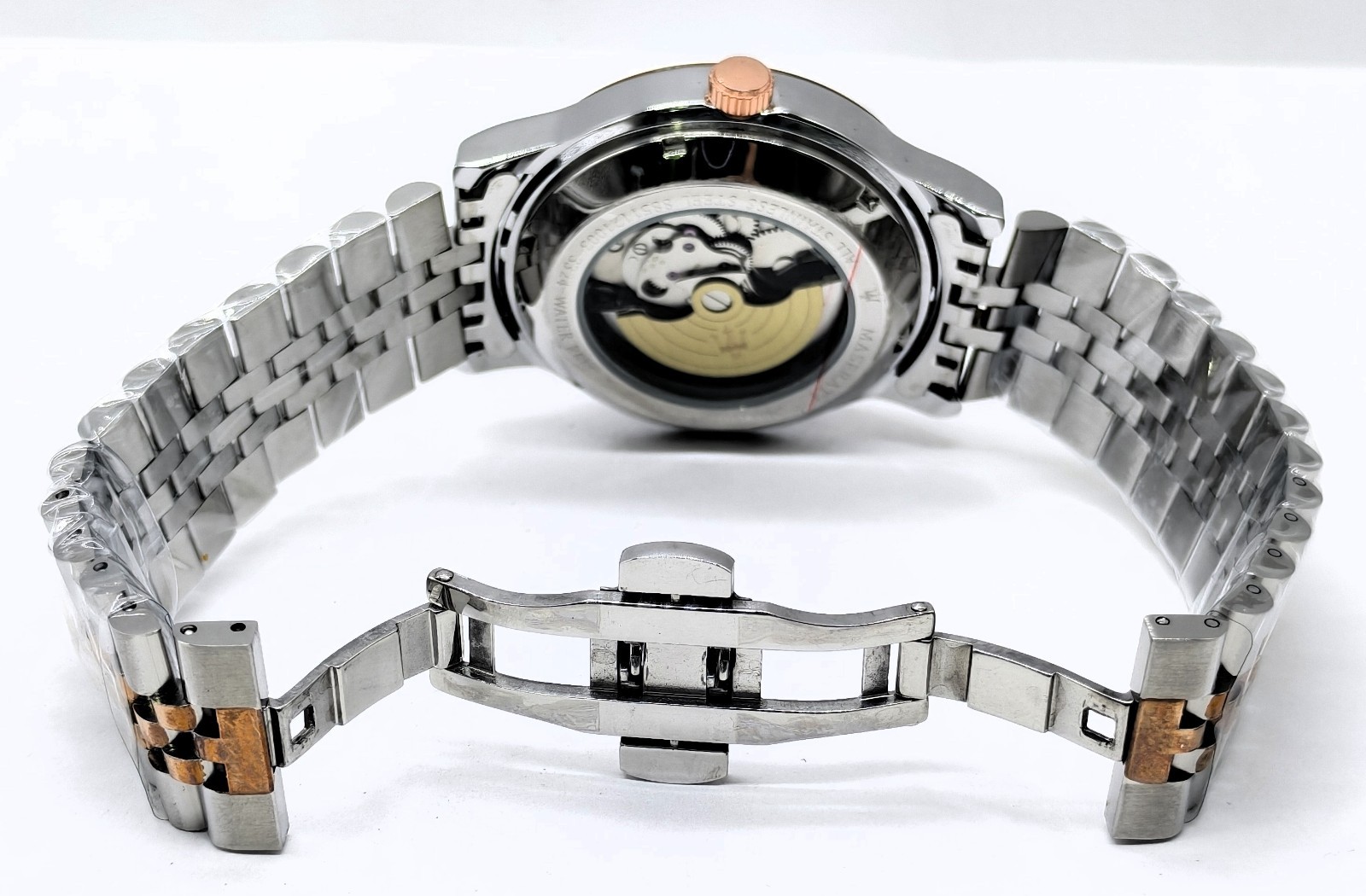 Awesome Maserati Automatic White Dial Dual Tone Band Analog Men’s Wrist Watch