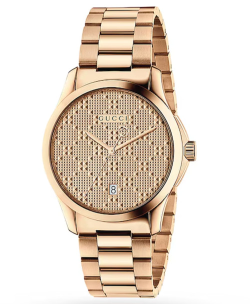 Gucci Men’s G-Timeless Rose Gold Stainless Steel Watch – YA126482 ($1100 MSRP)