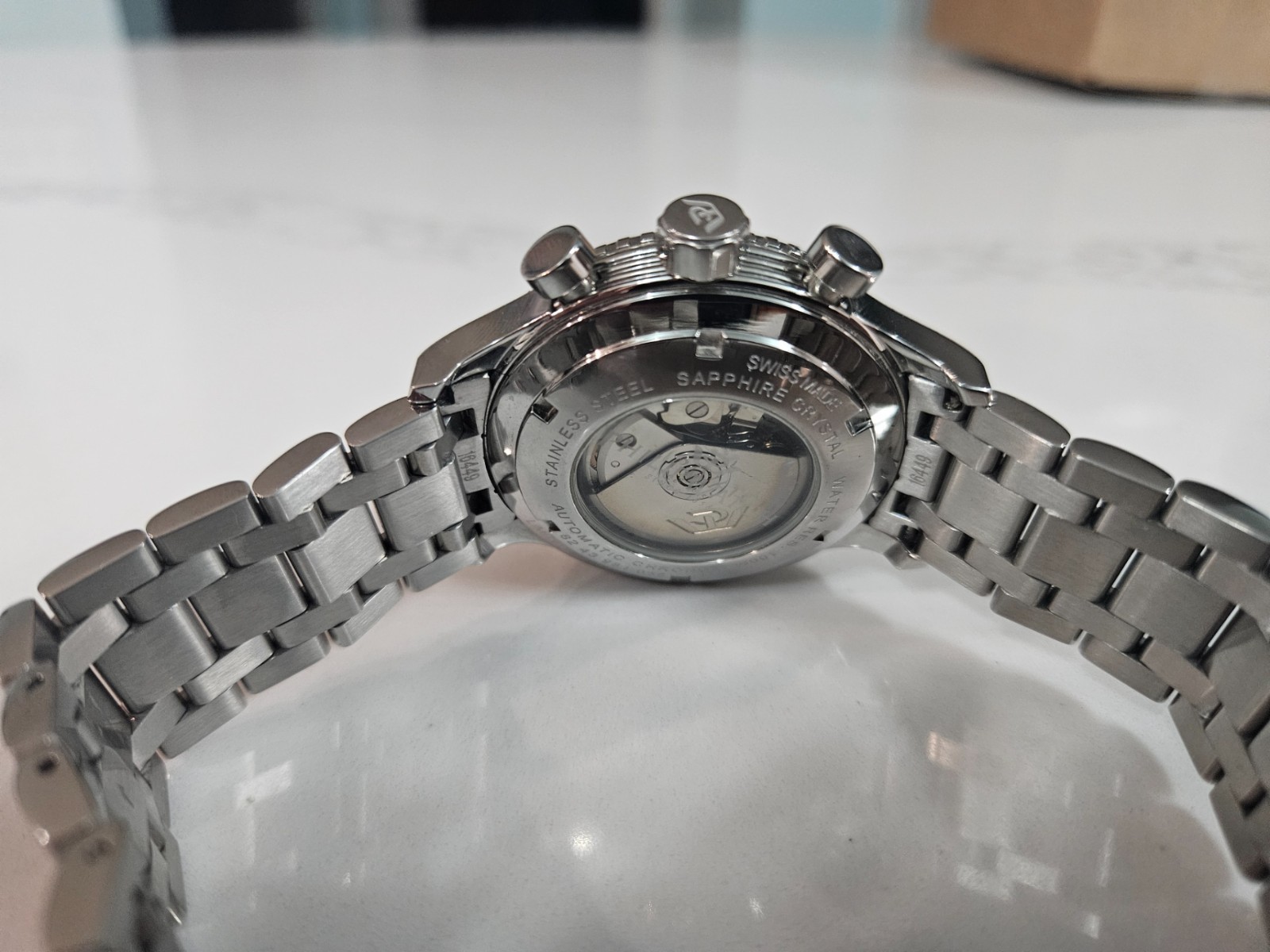Philip Swiss Automatic Men’s Chronograph, Valjoux 7750, with box/papers