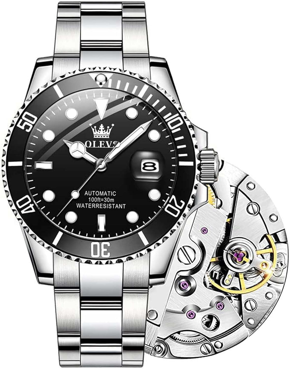 Luxury Waterproof Men’s Automatic Watch – Luminous, Self-Wind, Date Display