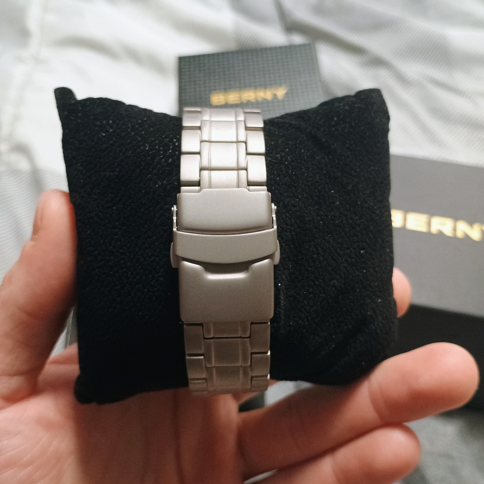 Berny Mens Automatic Mechanical Titanium Watch With Titanium Strap