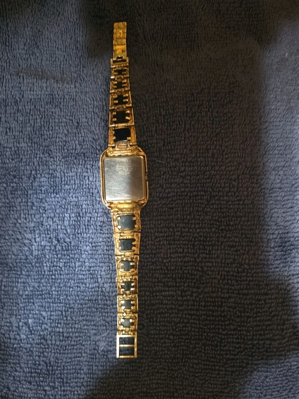 14k “43gram” Solid Gold Watch With Black Onyx Inlay