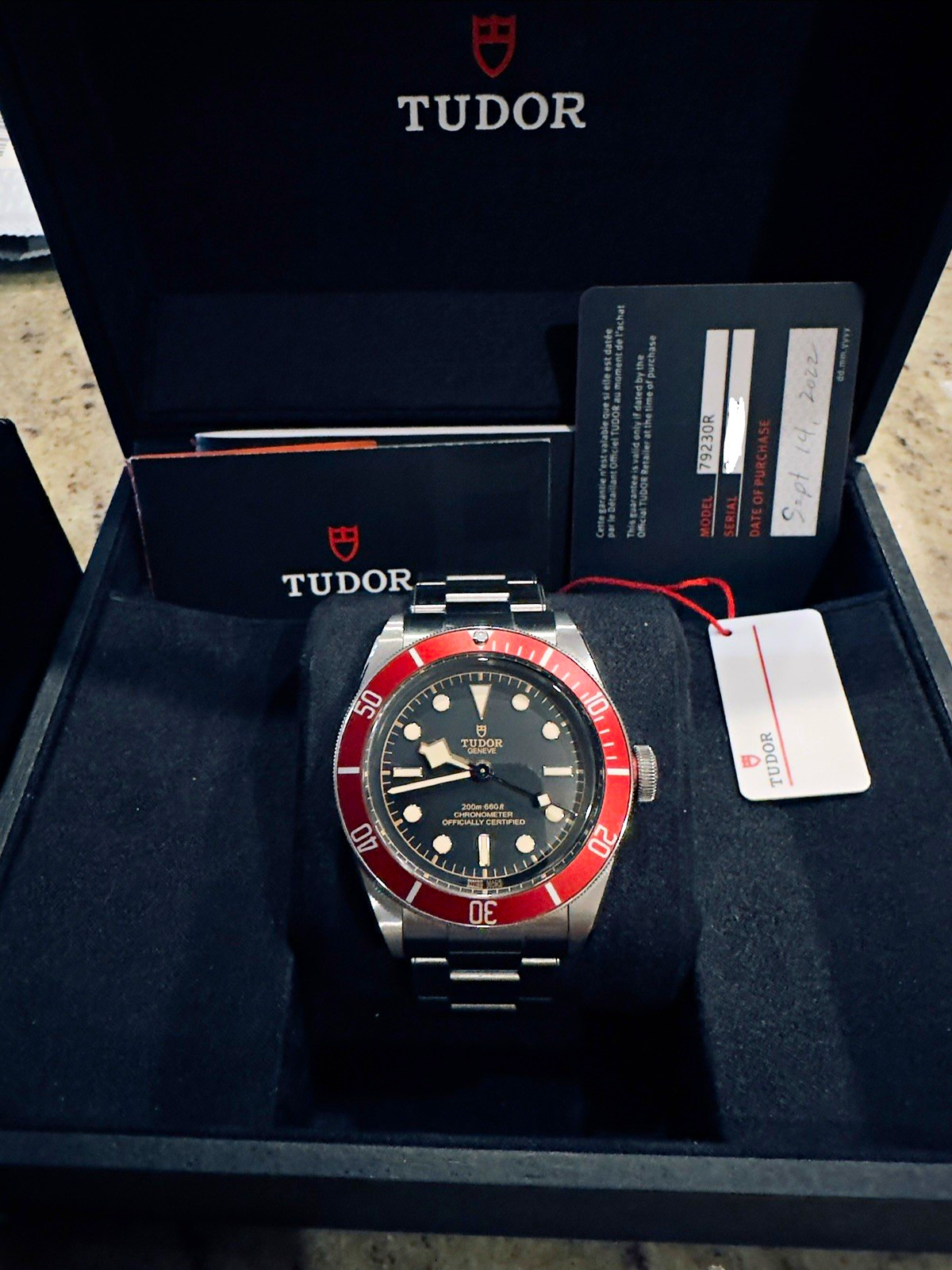 TUDOR Black Bay 58 41mm Black Dial Red Bezel Automatic Steel Bracelet Box Papers