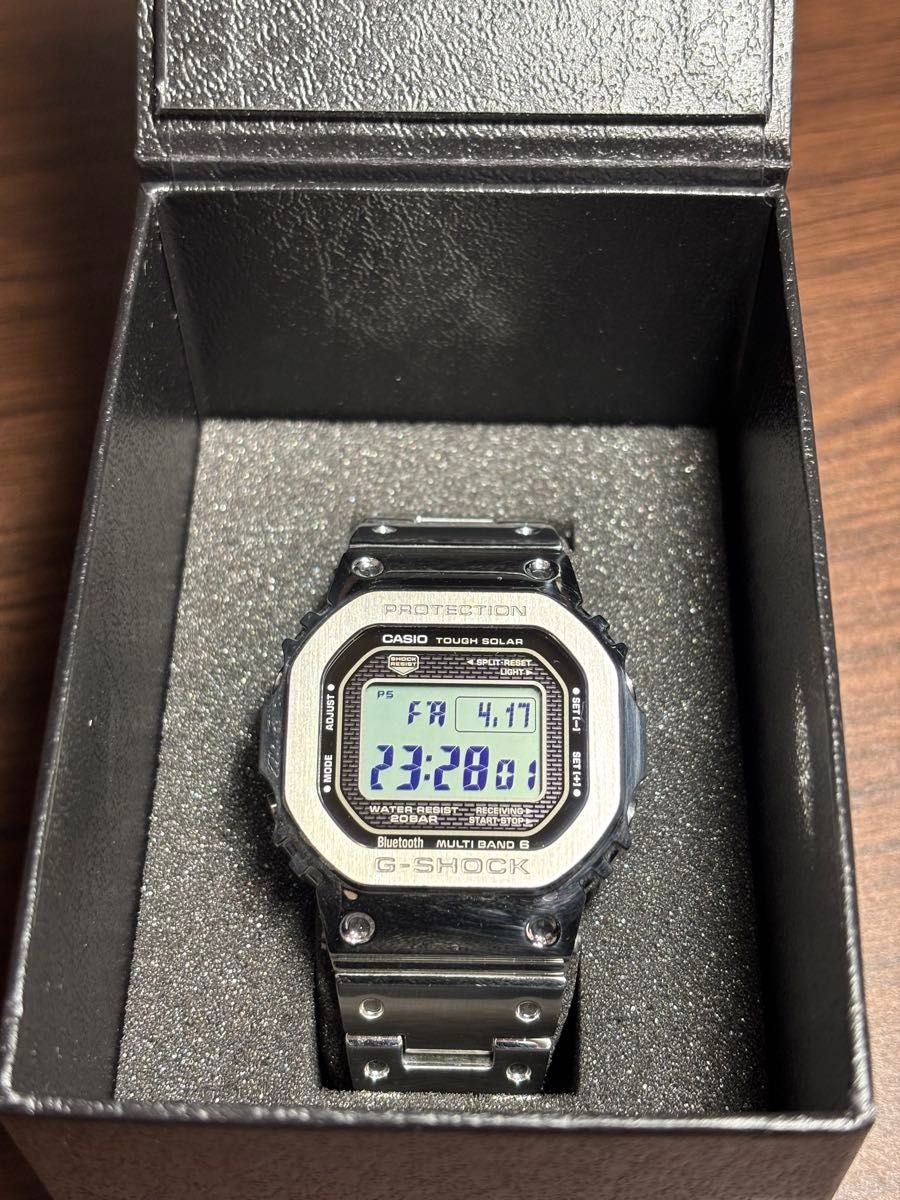 【Excellent】CASIO G-Shock GMW-B5000D-1JF Silver Bluetooth Full Metal Men’s Watch
