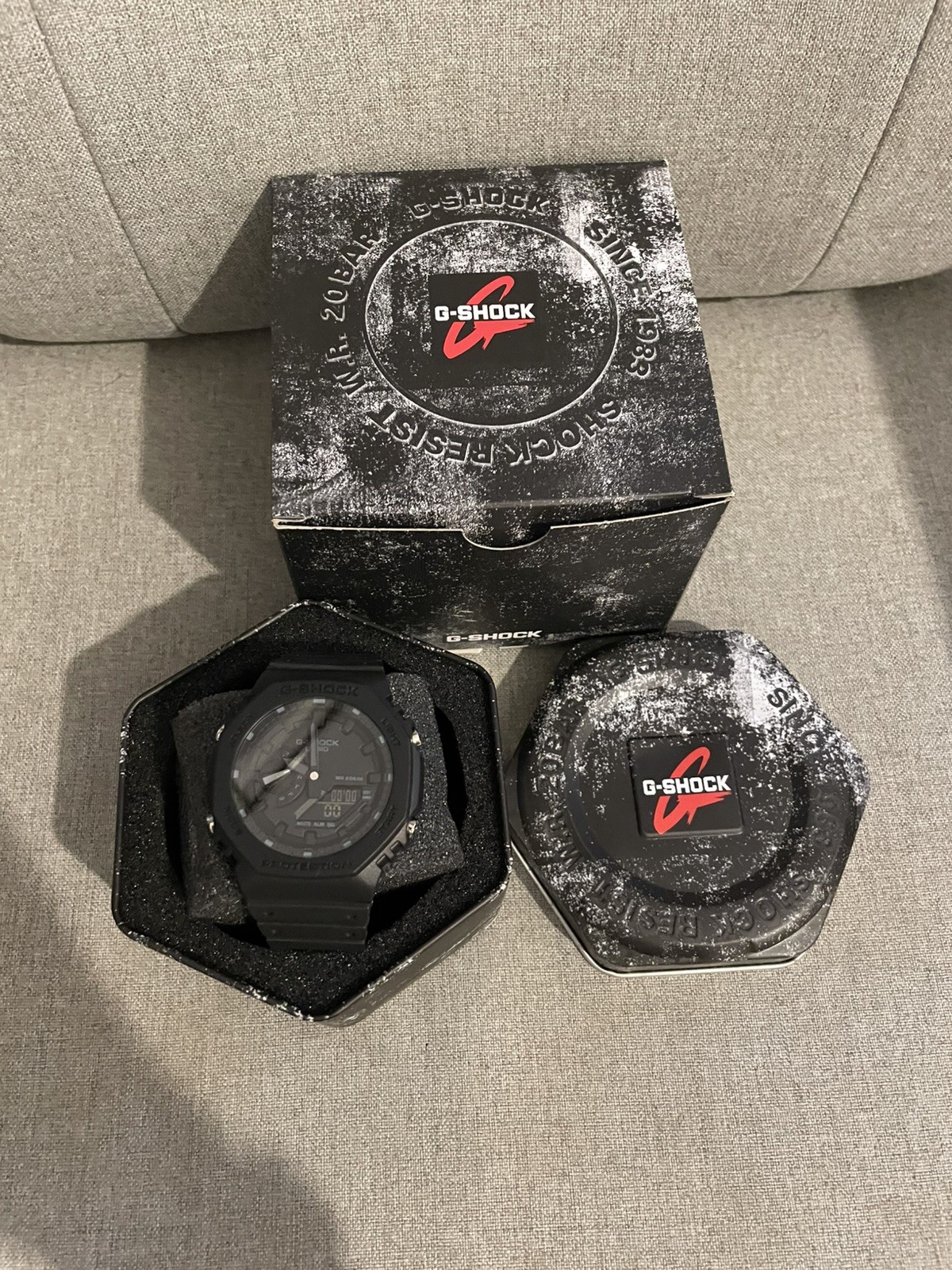 Casio Men’s G-Shock GA2100 Stealth Black Rubber Strap Watch Boxed Working New