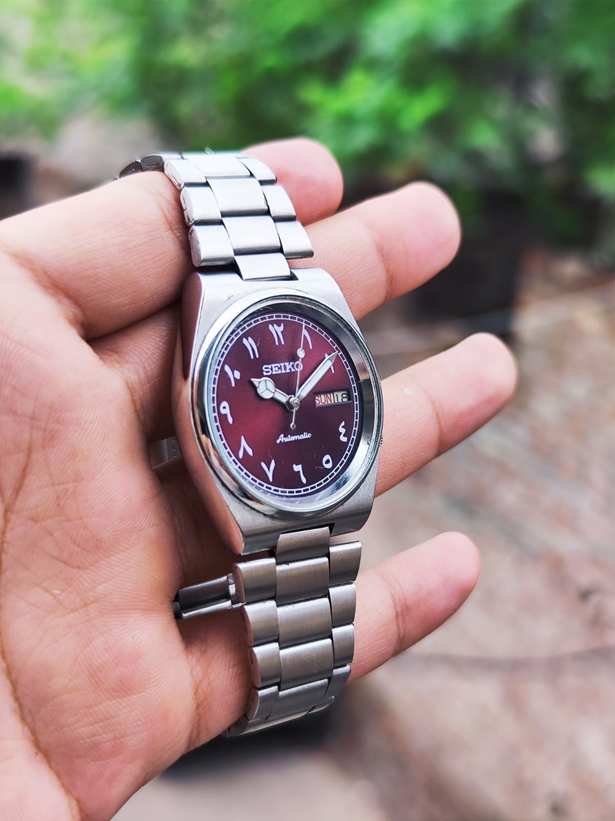Seiko Automatic 7009-3171 Red Arabic Dail Vintage Men’s Watch Rare