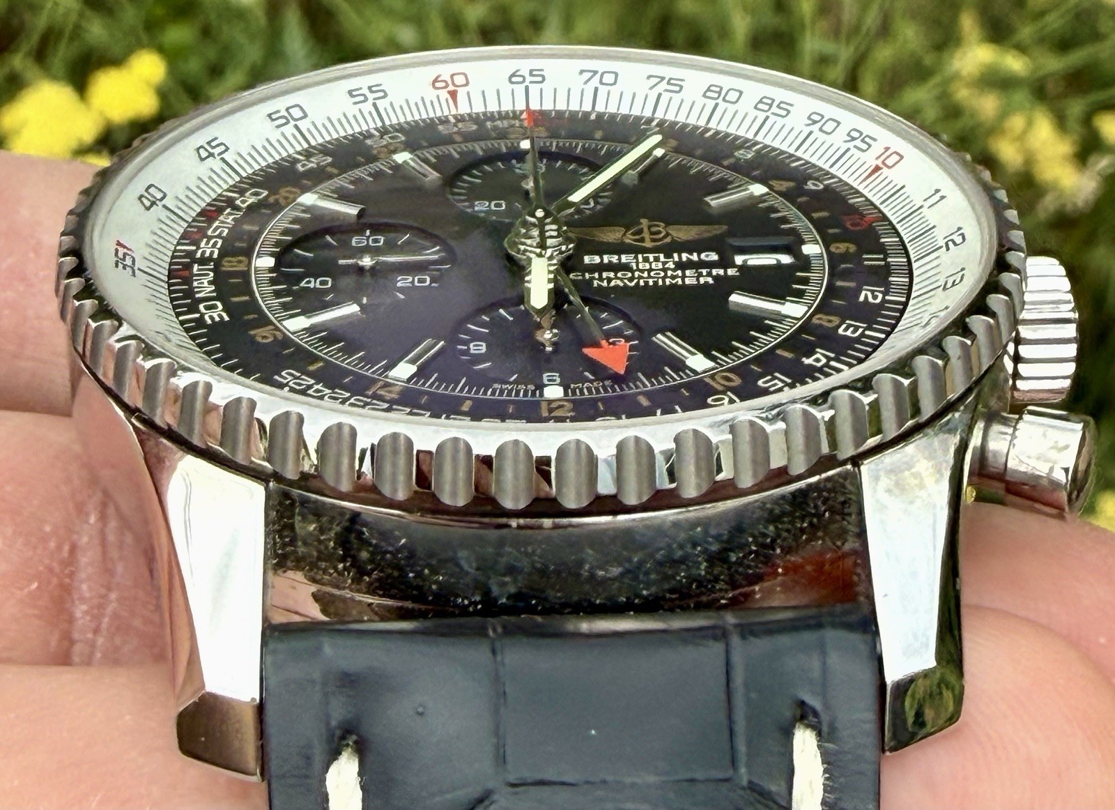 Breitling Navitimer World GMT 46mm Stainless Steel Chronograph A24322 Watch Only