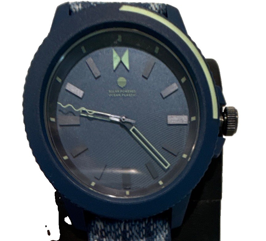 MVMT Ocean Plastic Solar Powered 30m WR Blue Analog Dial Fabric Strap