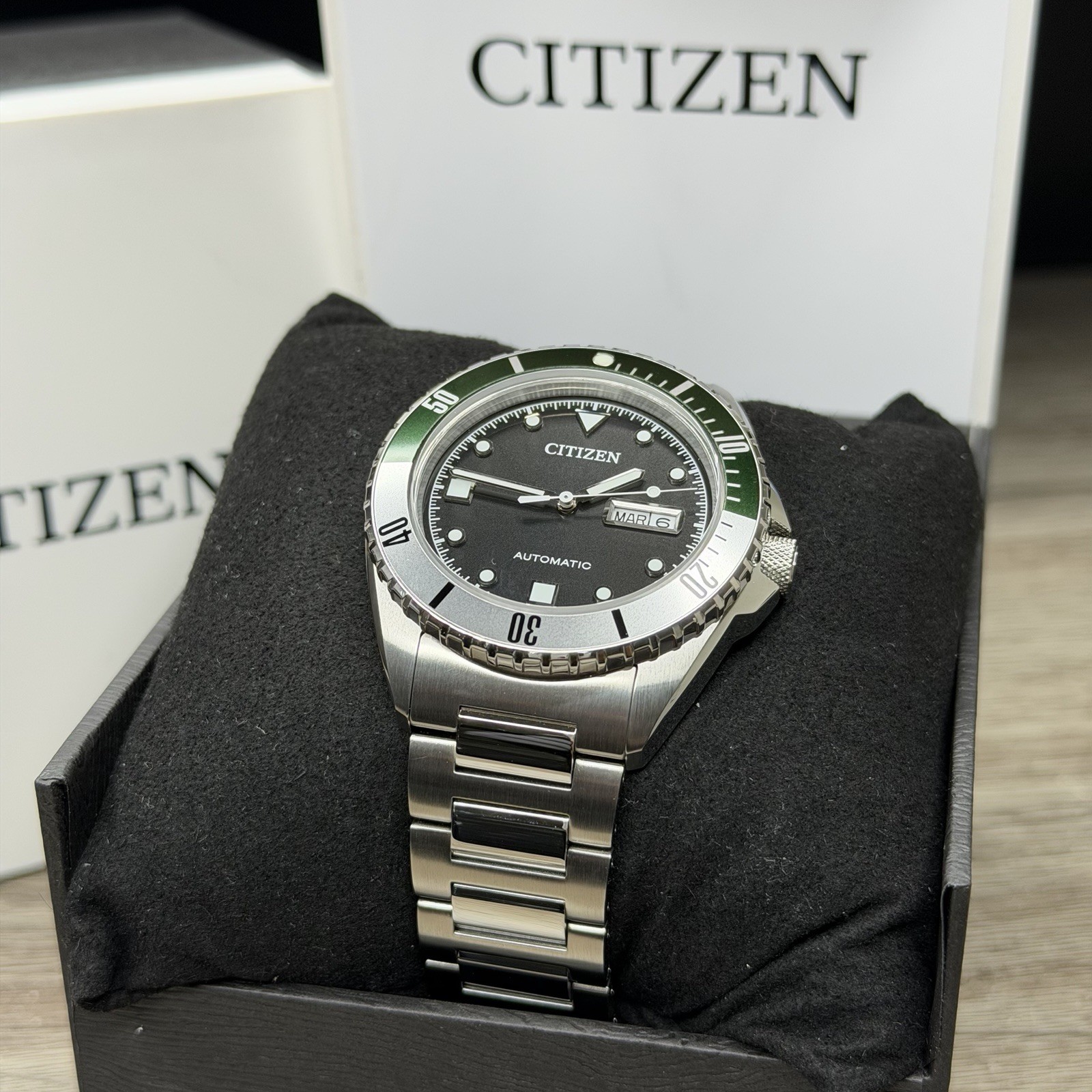 NEW✅AUTOMATIC✅ Citizen Day Date Black Dial Steel Men’s Watch NH7531-50E $675