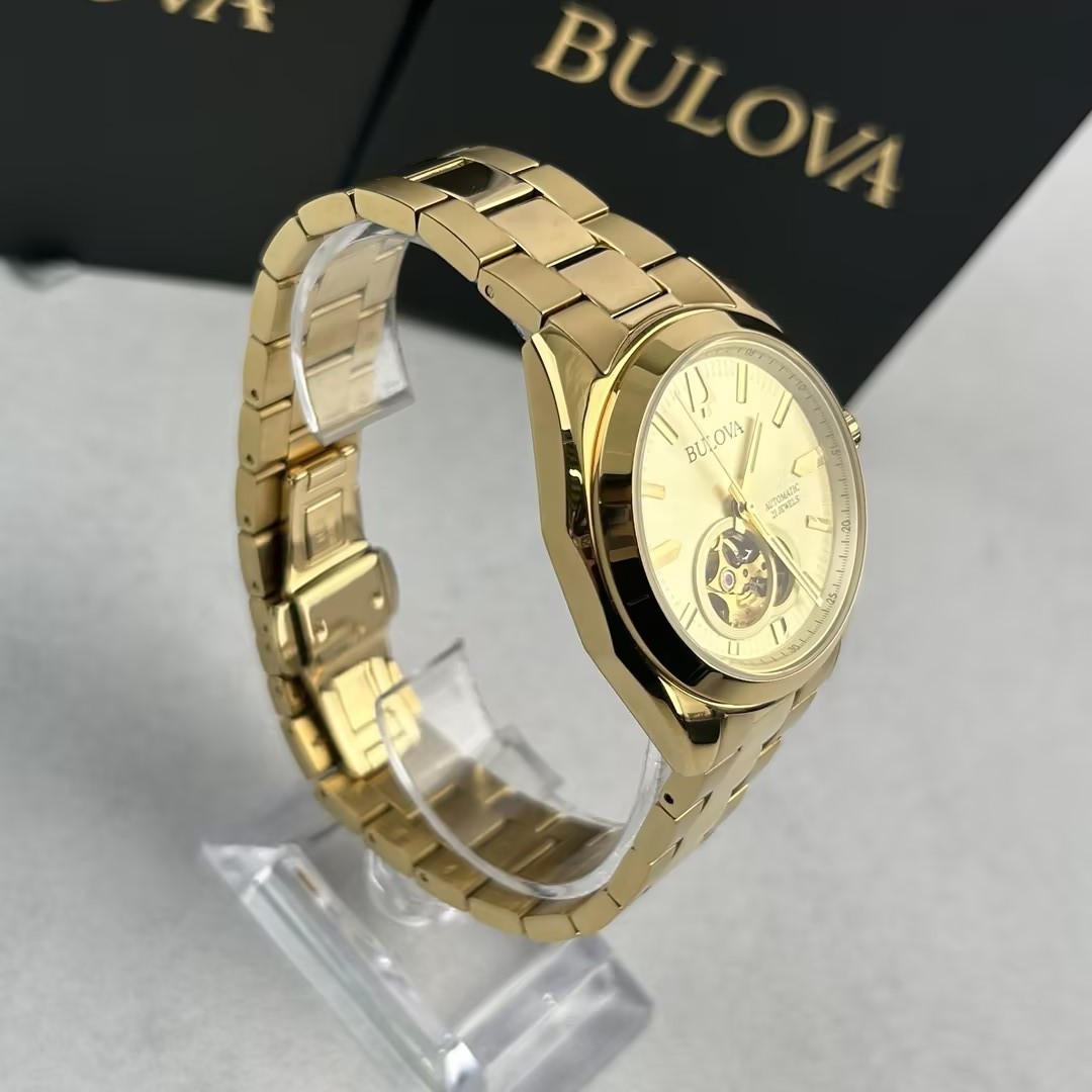 Bulova Surveyor Classic 97A182 Automatic Gold Tone Dial Men’s Watch 39mm New/Box