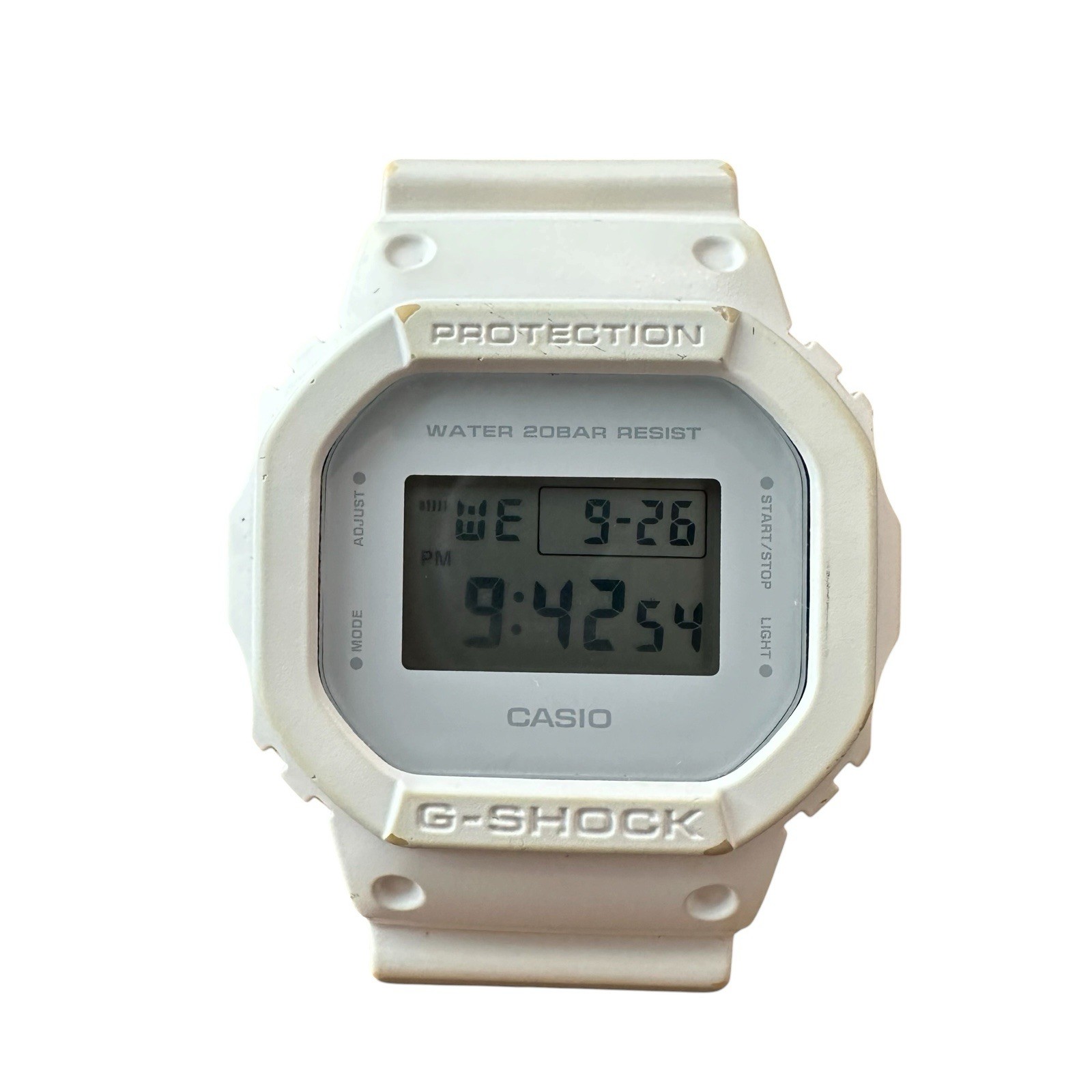 Vintage Casio G Shock DW-5600-CU Off White Digital Watch Model 3229 Working