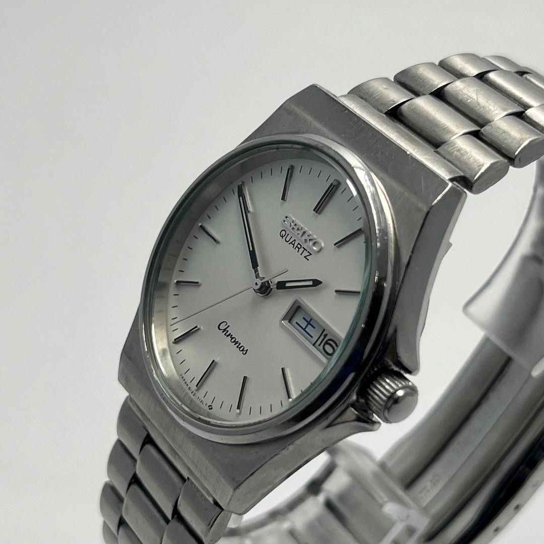 Seiko Chronos 8123-7090 Quartz Silver C-Line Watch 37mm wrist 18.0cm/7.1in