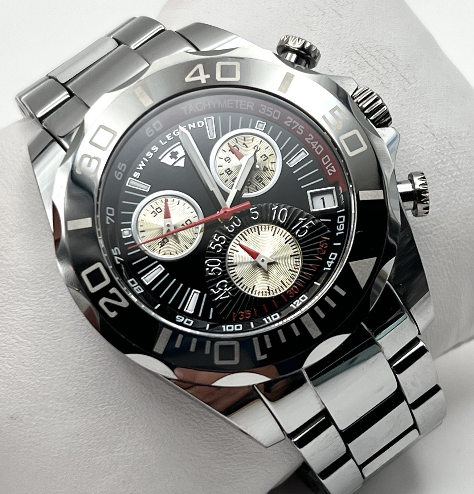 Swiss legend HEAVY tungsten Swiss chronograph watch sapphire Crystal EXCELLENT