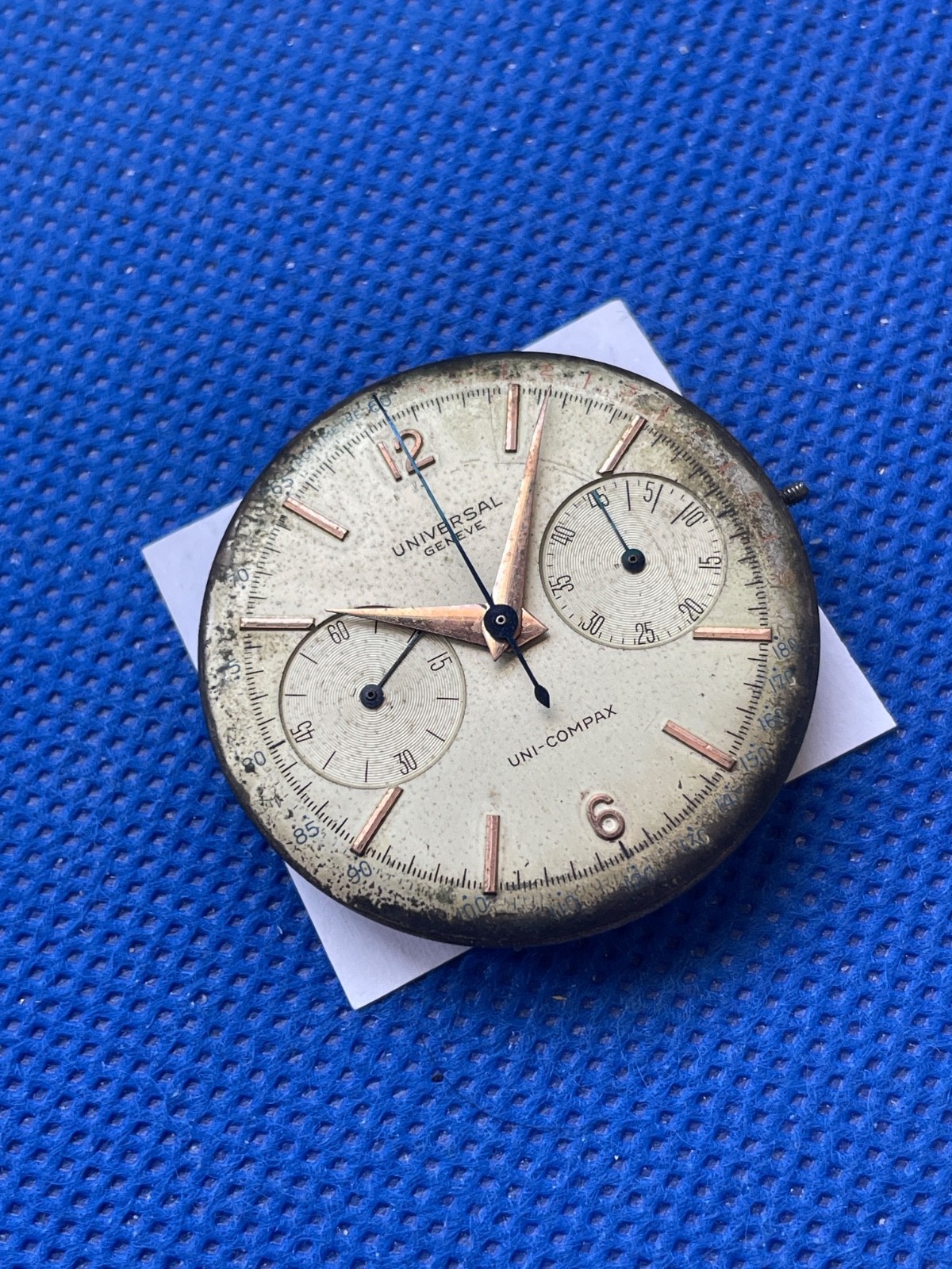 UNIVERSAL GENEVE UNI-COMPAX caliber 285 movement running & dial 34.4 mm (18584)