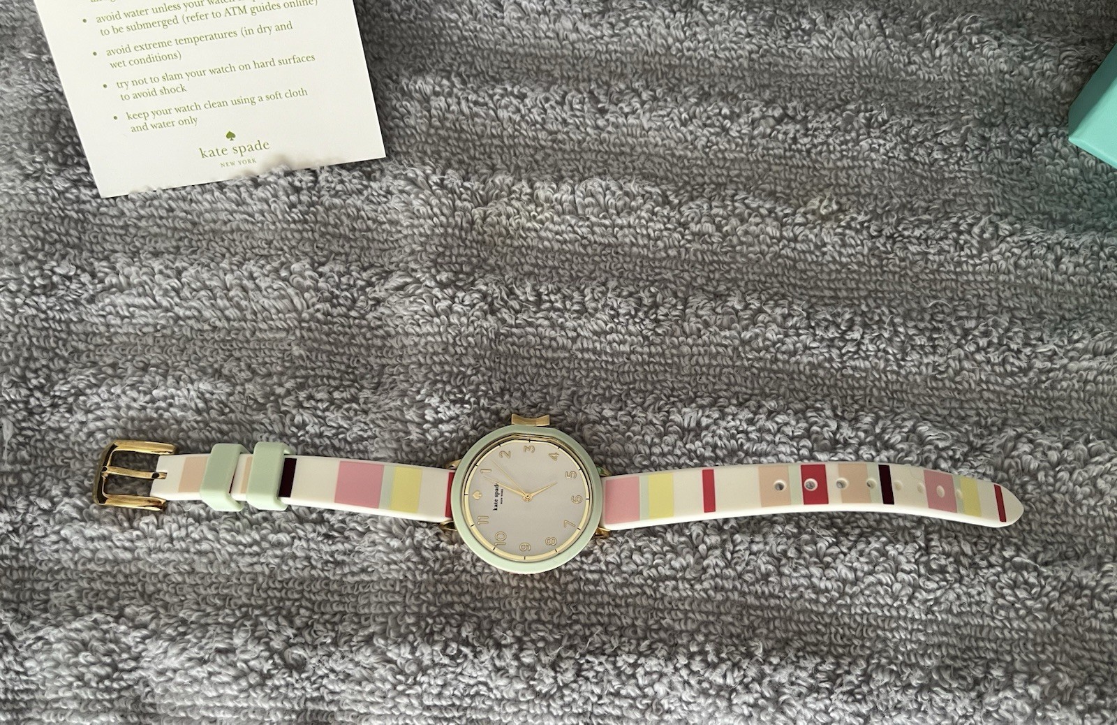 Kate Spade “Live Colorfully” Multi-Stripe Watch – KSW1410