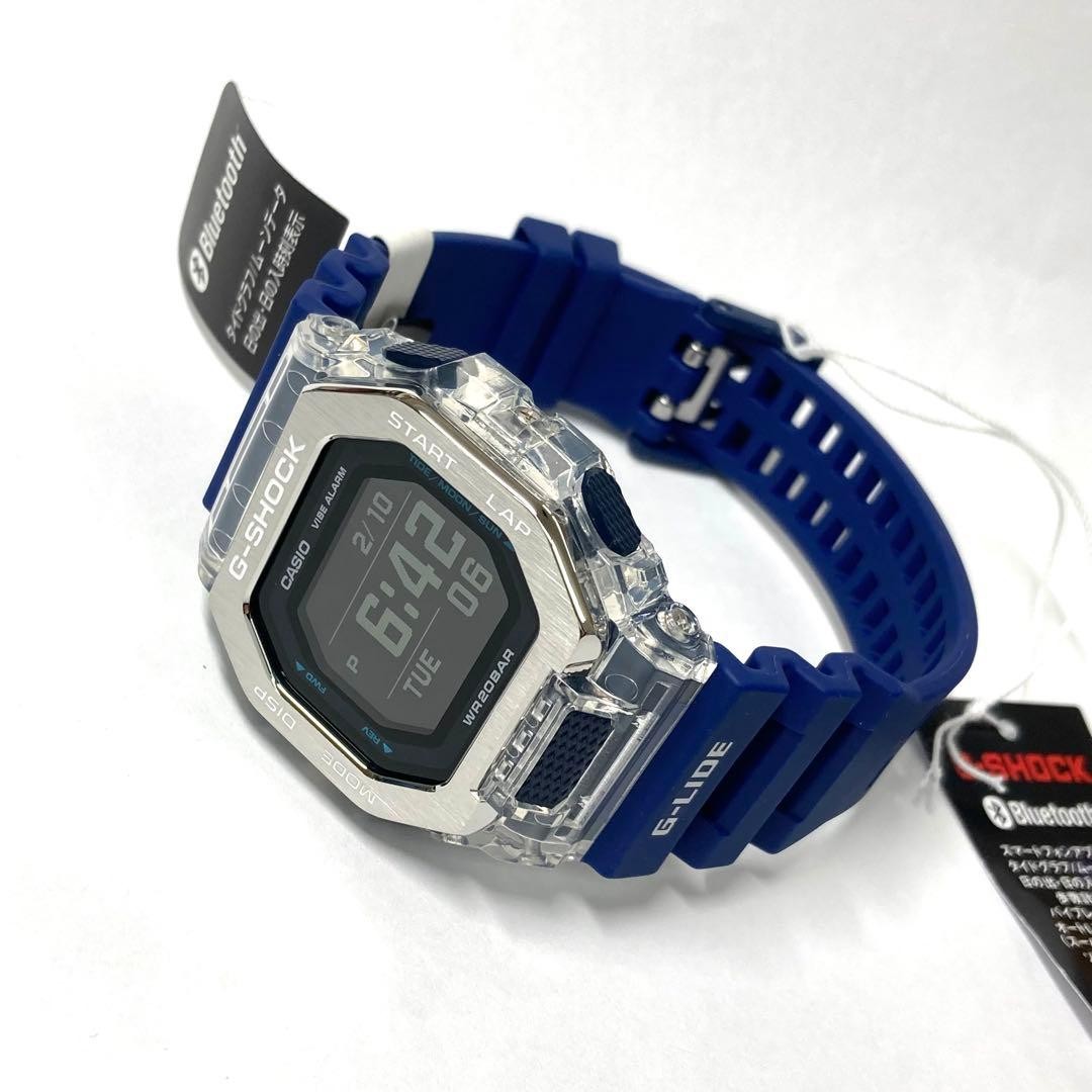 CASIO G-SHOCK GBX-100S-2JF Bluetooth Metal Skeleton Clear Blue Bezel Japan New