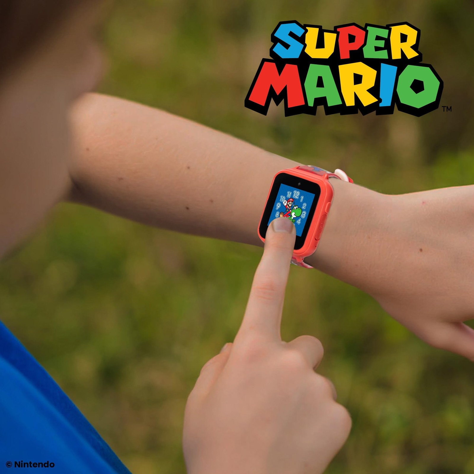 Super Mario Kids Interactive Smartwatch with Camera, Custom Watch Faces – Red