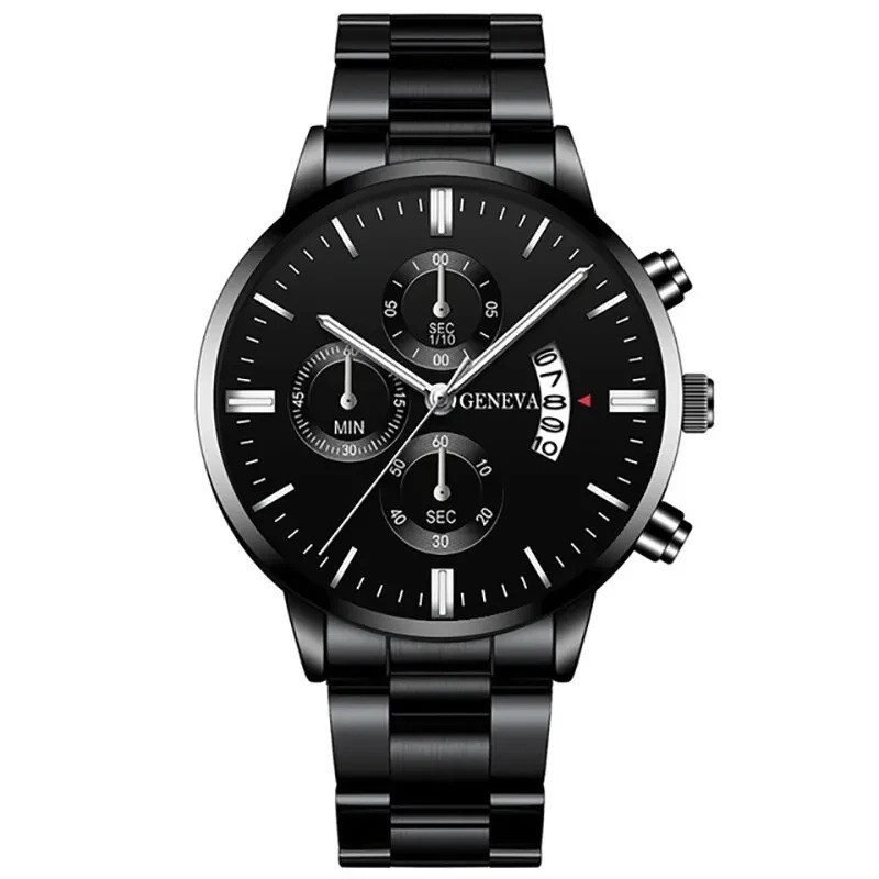 Men Stainless Steel Quartz Watch Luxury Business Calendar Wristwatch 41mm USA