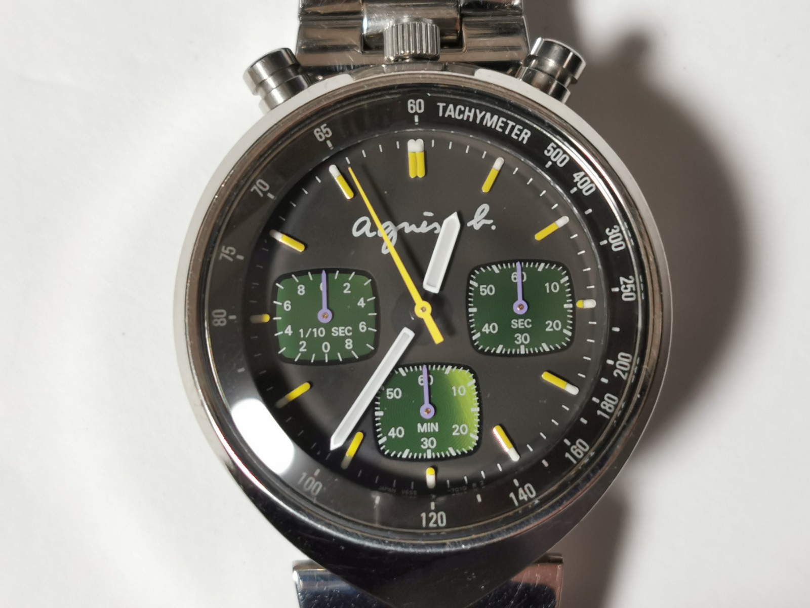 [Read DESC] Seiko agnes b Bullhead V655-7010 Chronograph Watch Vintage Rare