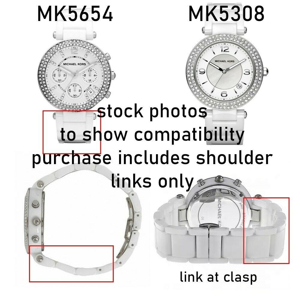 Michael Kors mk5308,mk5654 White Ceramic Watchband Repair Long Band Shoulder