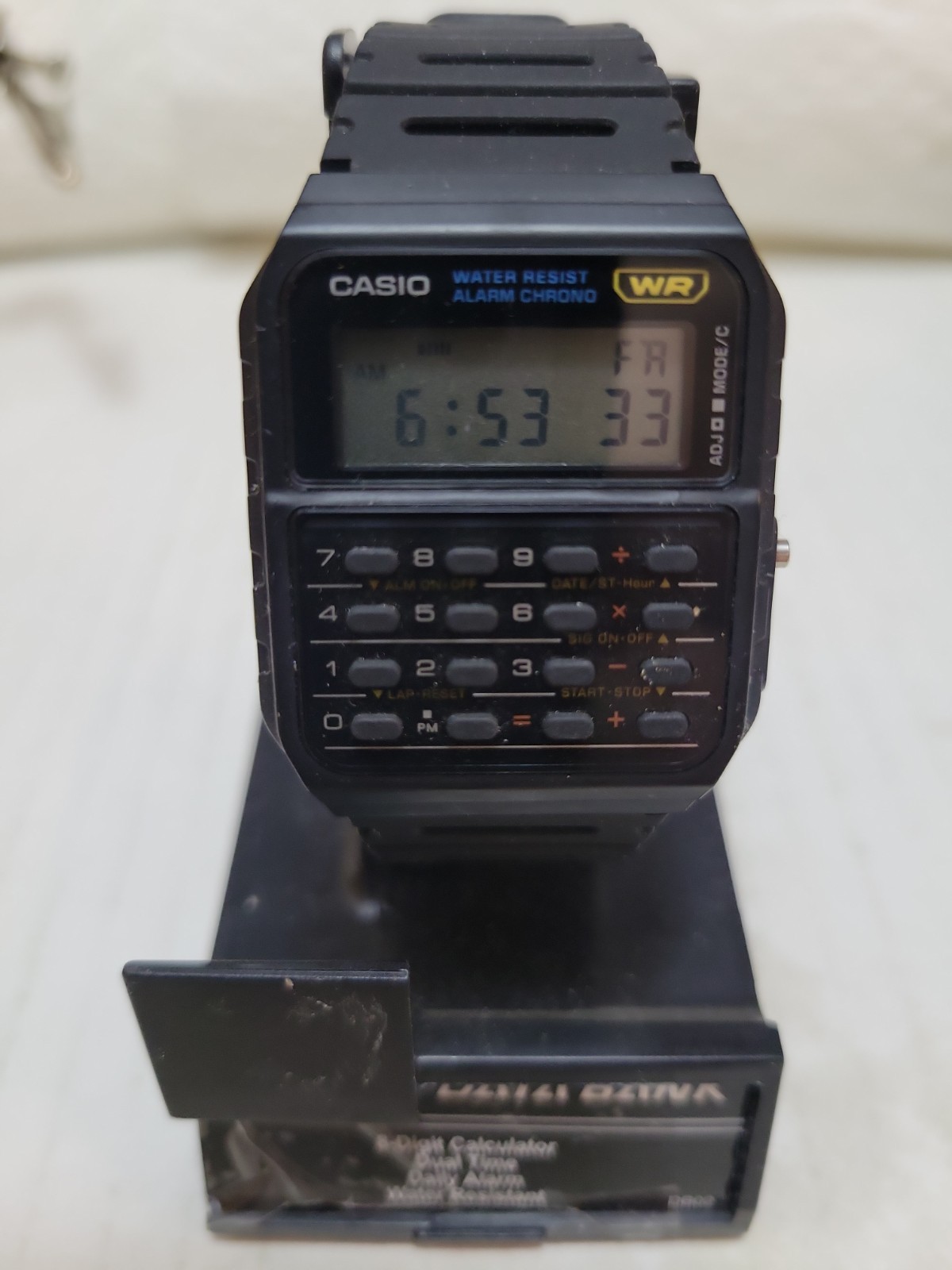 Casio CA-53W Databank Calculator Digital Quartz Watch, Black Resin, w/ Paperwork