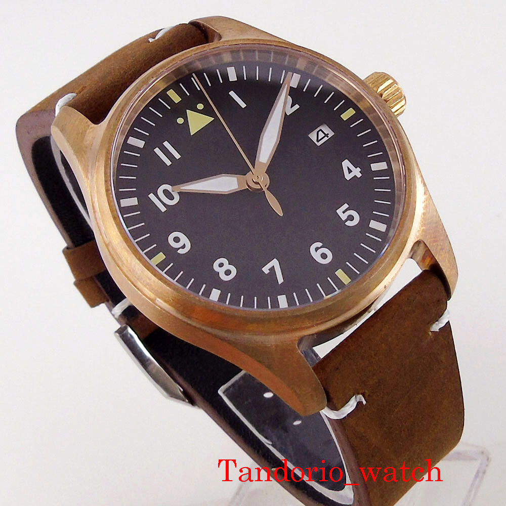NH35 Automatic Men Watch CuSn8 Bronze Sapphire Glass Luminous 200mm Top Brand