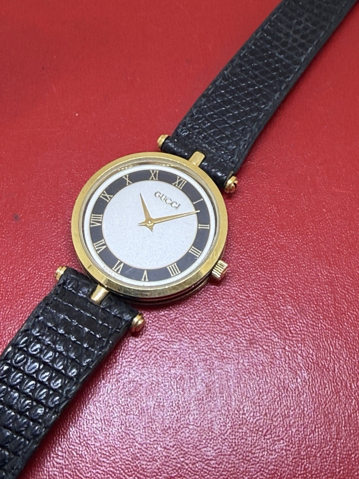 Vintage GUCCI 2000M Black Sherry Line 30mm Men Quartz Watch