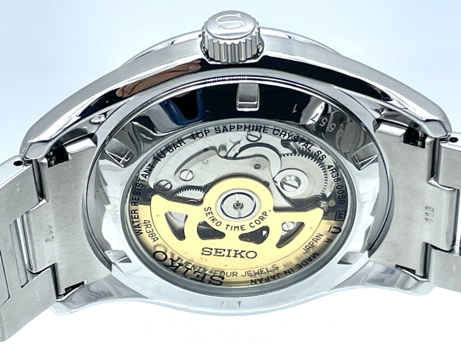 SEIKO PRESAGE Automatic Watch Open heart Sapphire Black Dial 4R38-00S0 Excellent