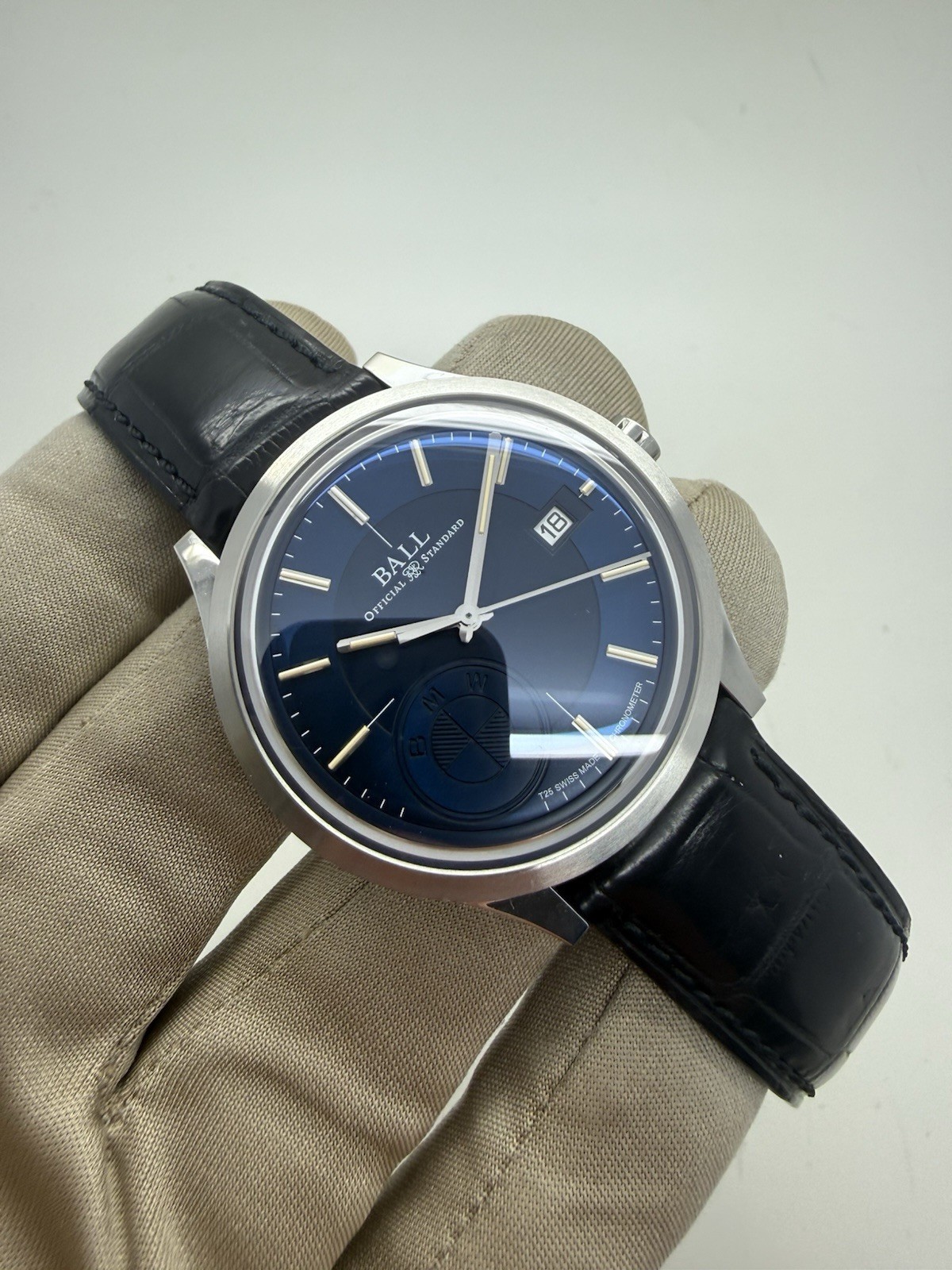 Ball BMW Edition Blue Dial Automatic Steel 40mm Leather Strap Watch NM3010D
