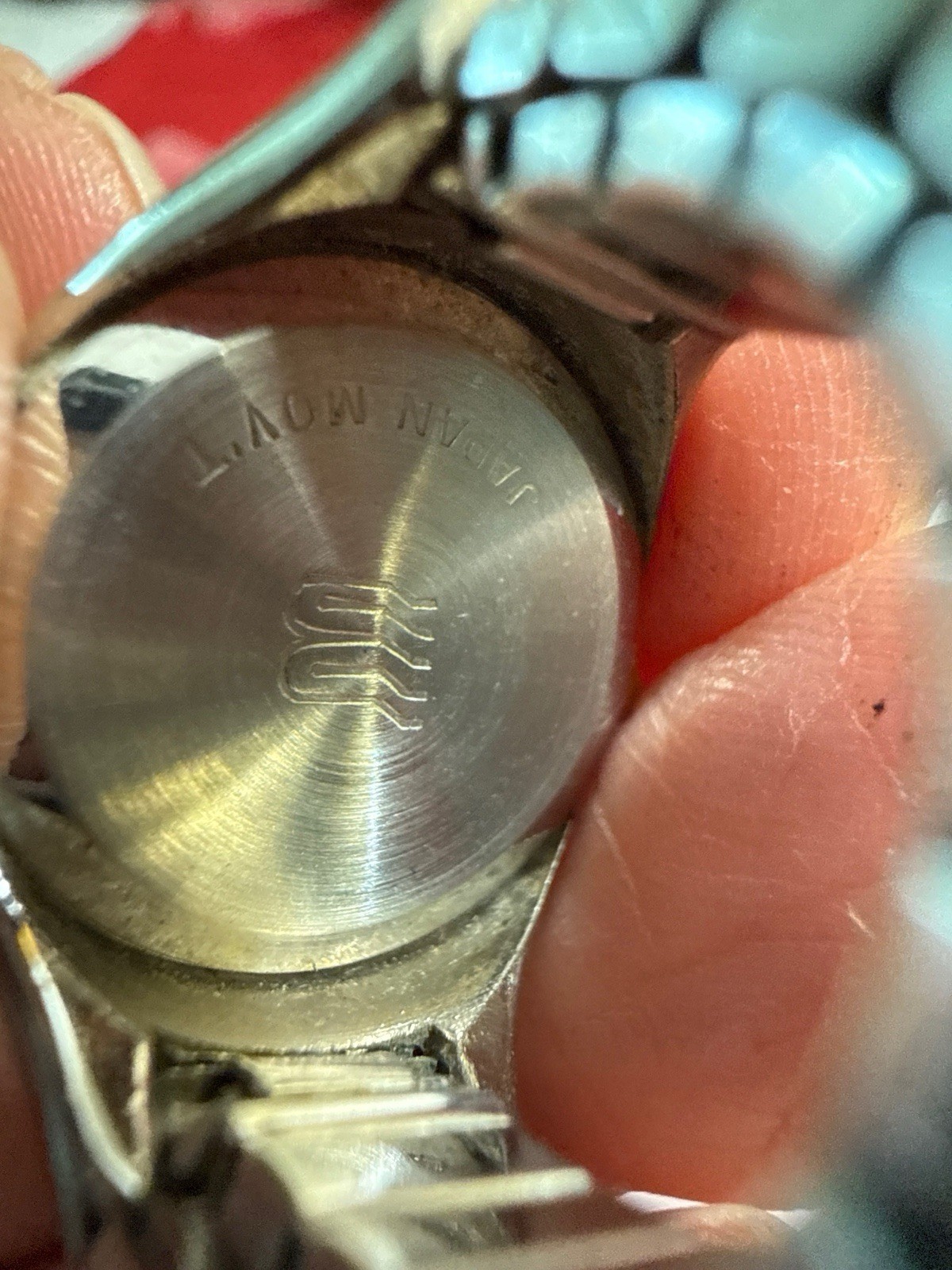 Vintage Digits Ring Watch Two-Tone Quartz Finger Timepiece Jewelry 80s 90s