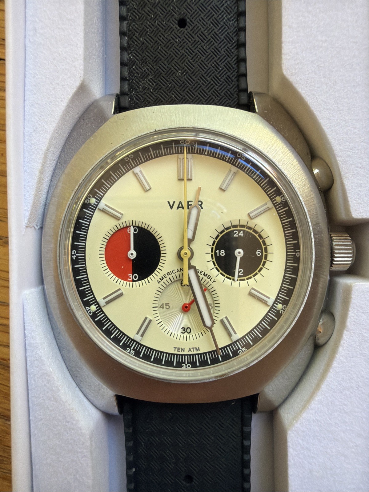 Vaer R1 Racing Chronograph Cream 42mm Watch USA