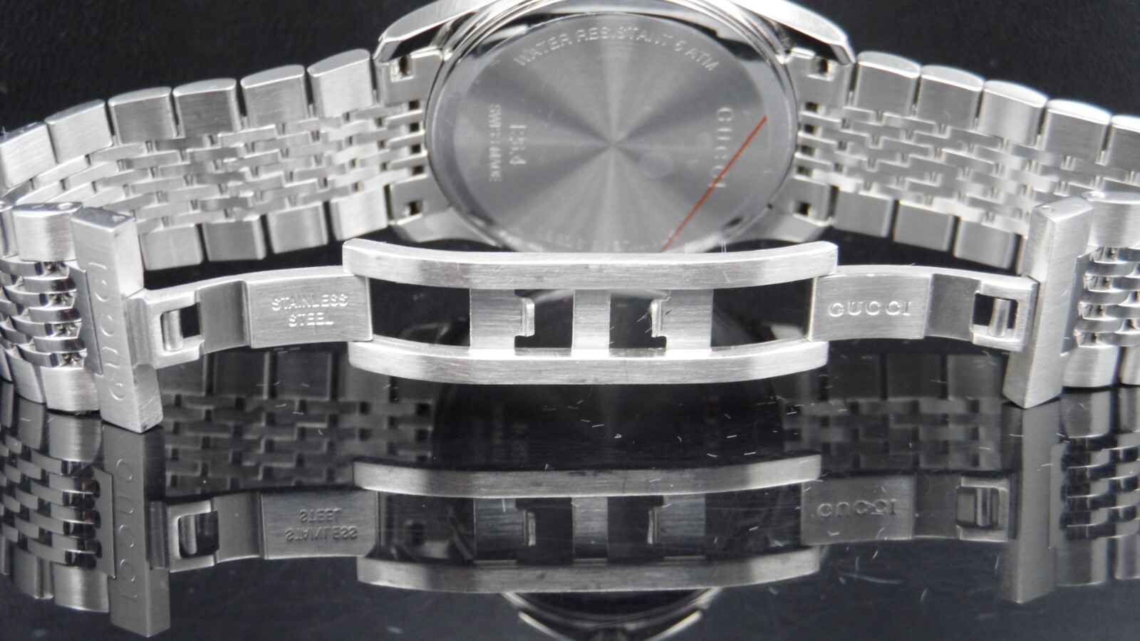 GUCCI YA126406 Brown Dial G Timeless Date 126.4 Series Silver Tone Men’s Watch