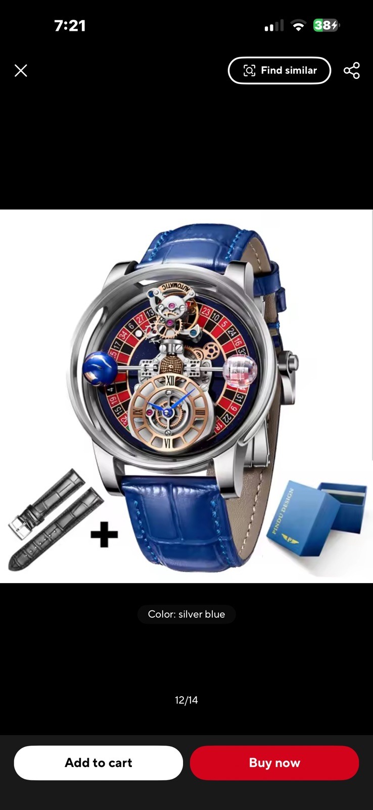Celestial Men’s Transparent Case Leather Quartz Watch Waterproof Time Adjustment