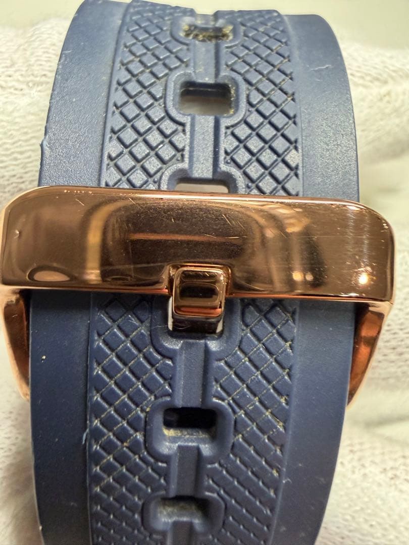 Casio Edifice EFR-556PC Chronograph Quartz Mens Watch Blue Rose Gold -For Parts