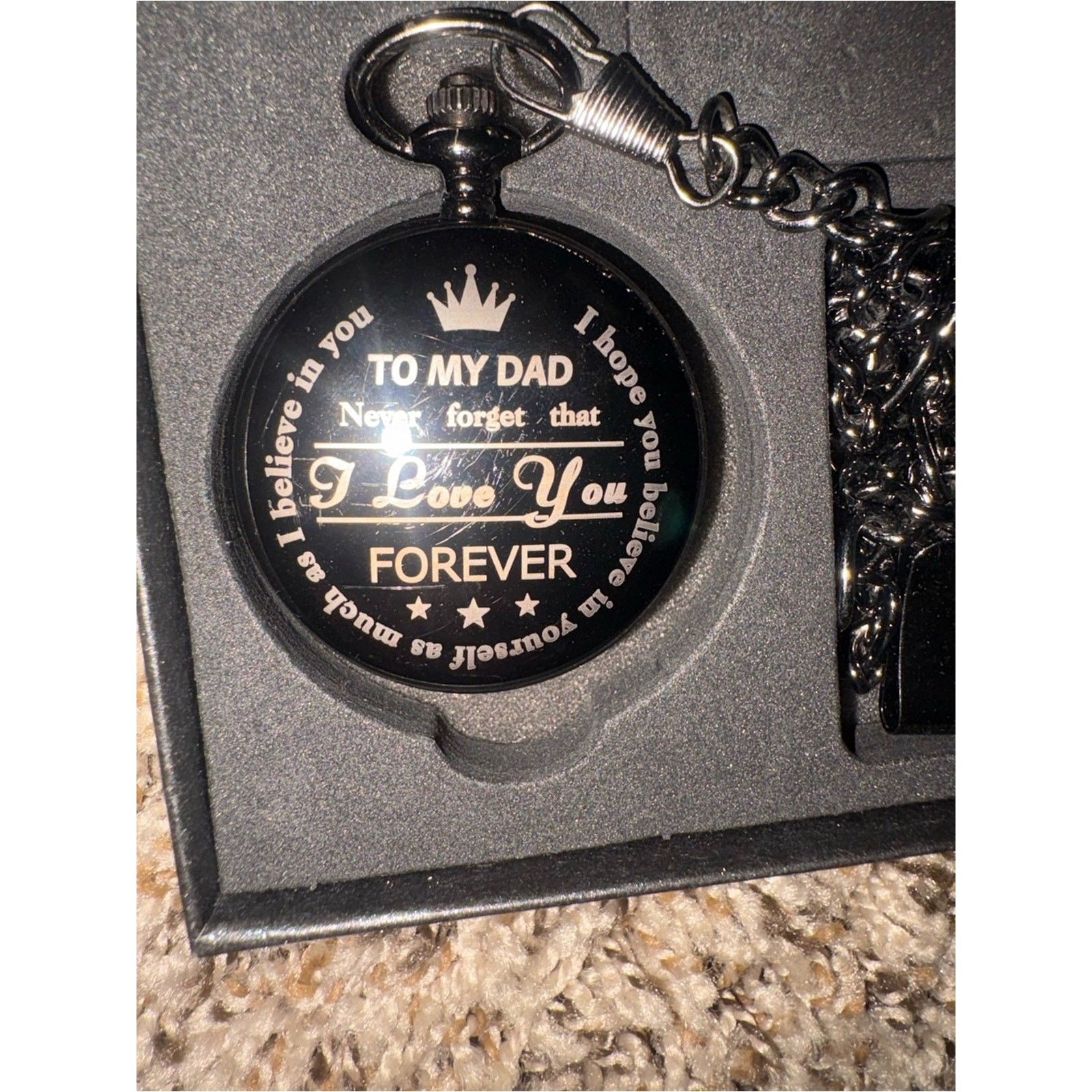 Black Engraved ‘To My Dad’ Pocket Watch – I Love You Forever