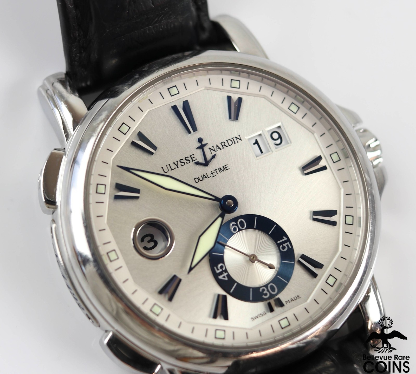 2008 ULYSSE NARDIN Dual Time Automatic 42mm Men’s Watch 243-55 w/Box & Bracelet