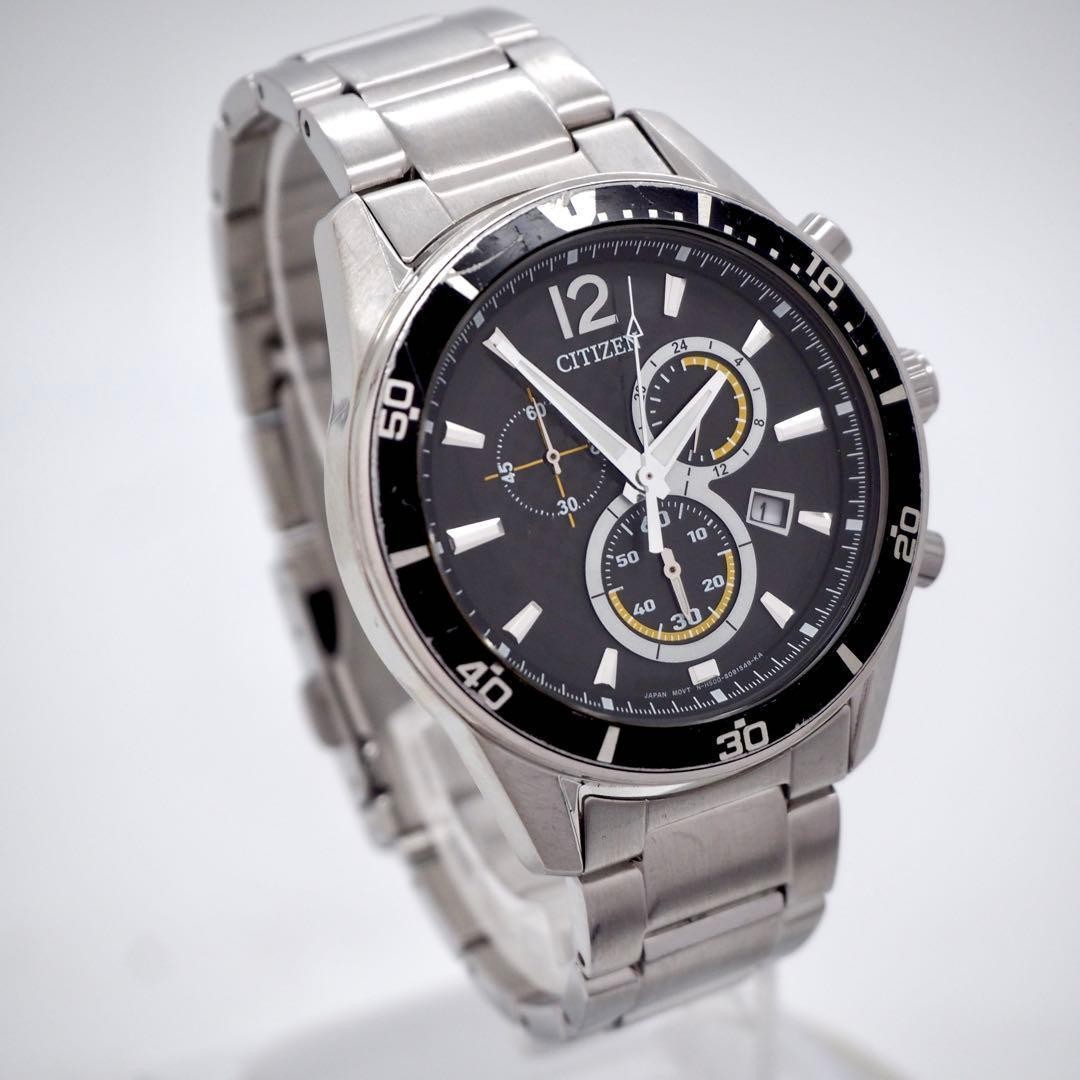 15 Working CITIZEN Men’s Chronograph Solar Black Date Watch From Japan