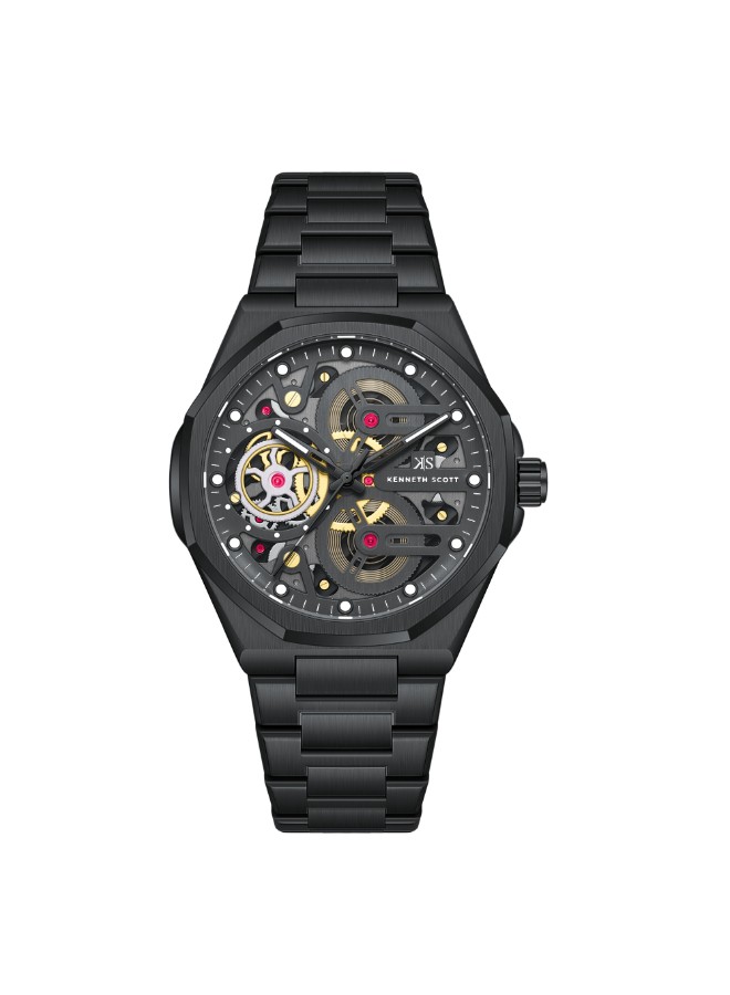 Kenneth Scott Men’s Analog Watch | Black Dial, 43mm, 30 m (3 ATM)