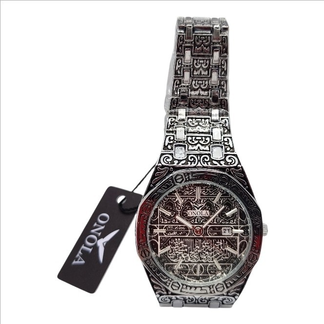 ONOLA Men’s Retro Carving Style Business Waterproof Quartz Watch Stainless Steel