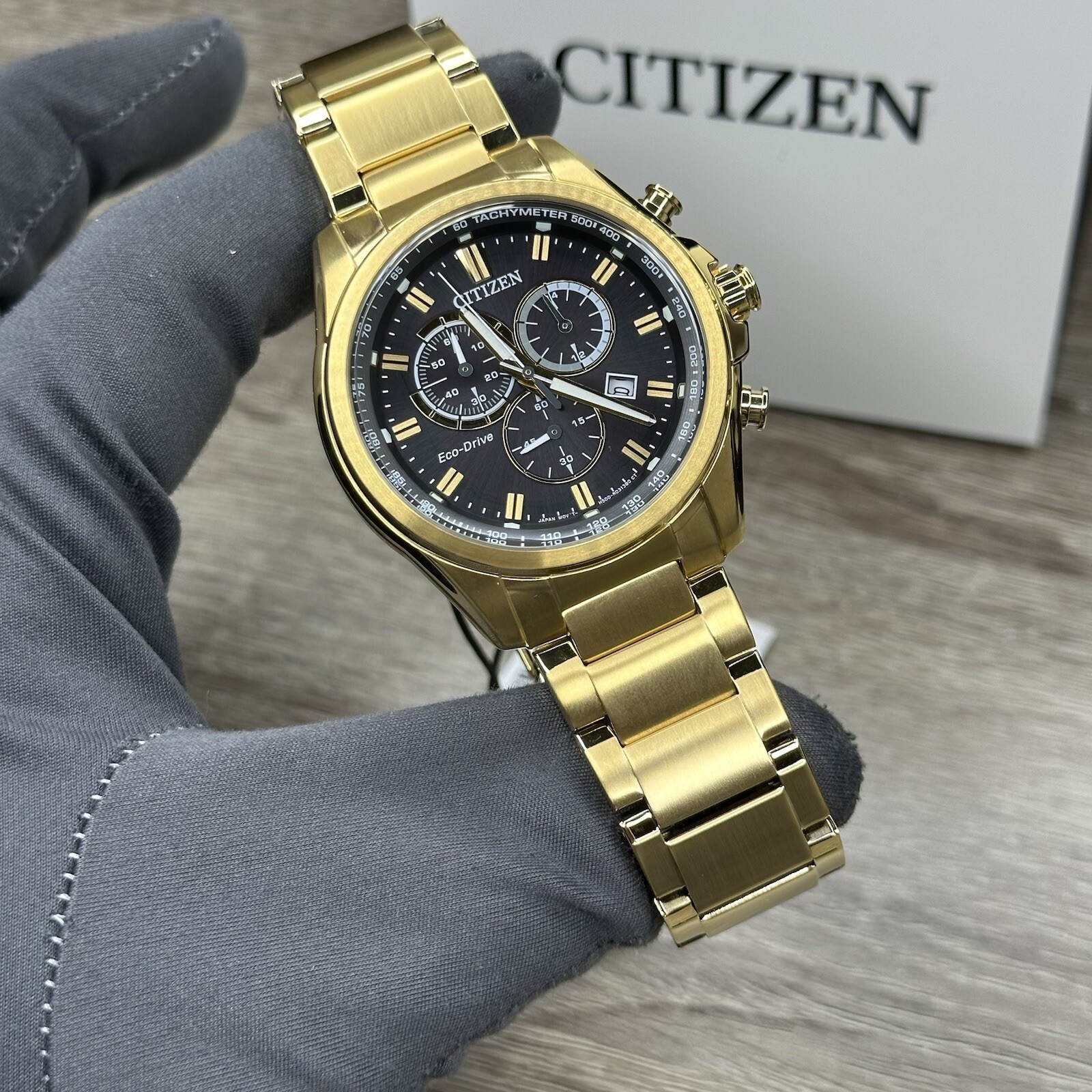 NEW✅TACHYMETER✅ Citizen Eco-Drive Weekender Chronograph Men’s Watch AT2132-53E