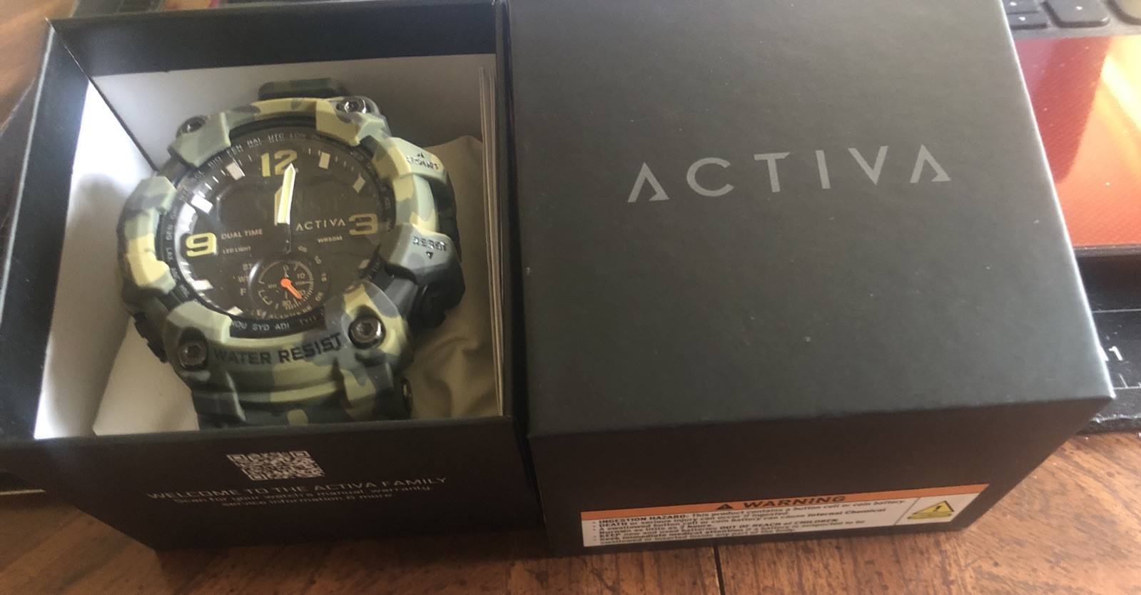 ACW 1697-004-Activa X Invicta Black-Ops Digital Mens Watch Camo Green-56mm