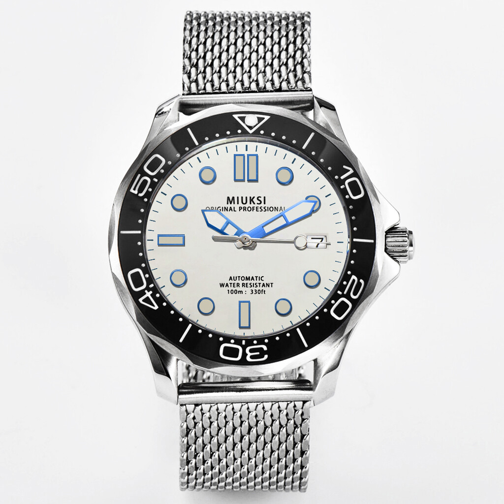 41mm MIUKSI Sapphire glass Luminous NH35A date Automatic black blue white Watch
