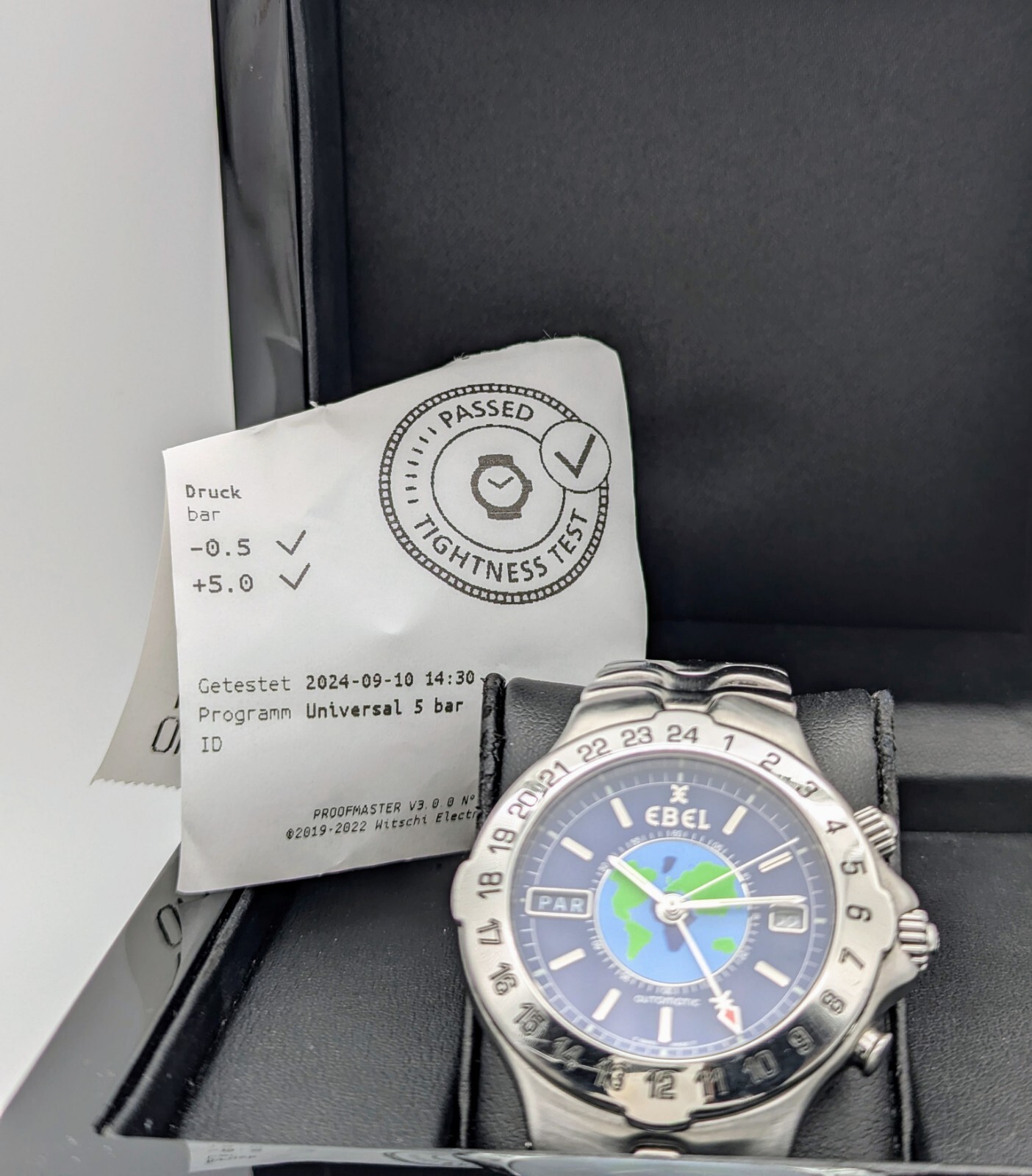 Ebel Sportwave Meridian Automatic World Timer Stainless Steel Ø1 9/16in Uhr 32