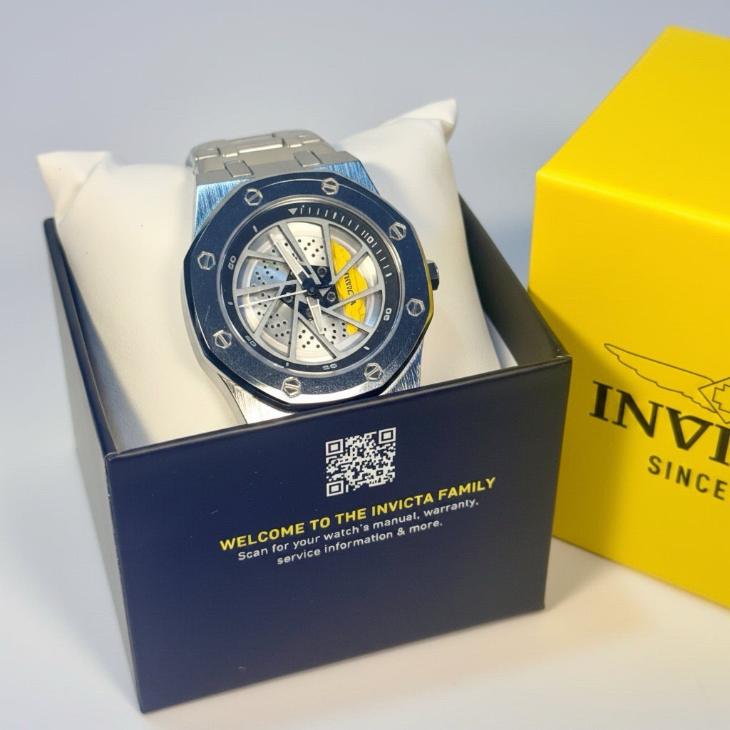 69487 Invicta Speedway Rim Mens Watch 42mm Steel Wheel Dial Sport Wristwatch