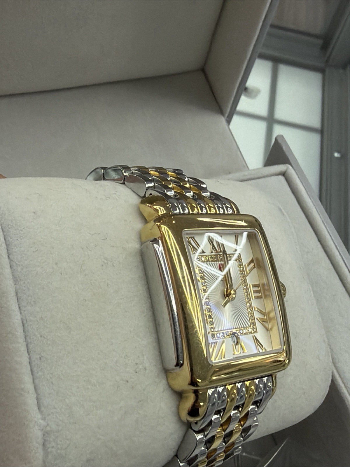 Michele Two Tone Diamond Watch