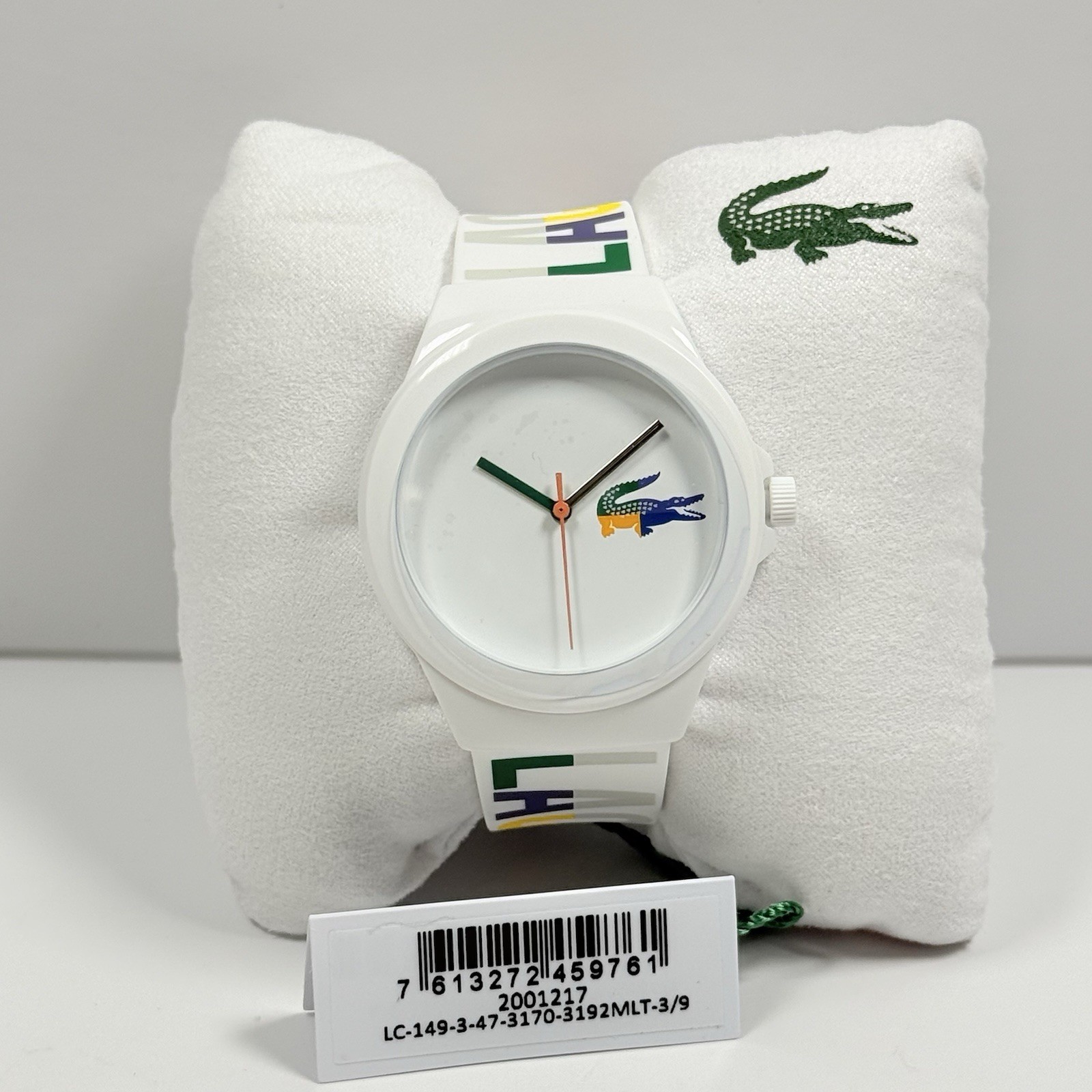 Lacoste Neocroc 2001217 White Dial Multicolored Silicone Strap 38mm Women Watch