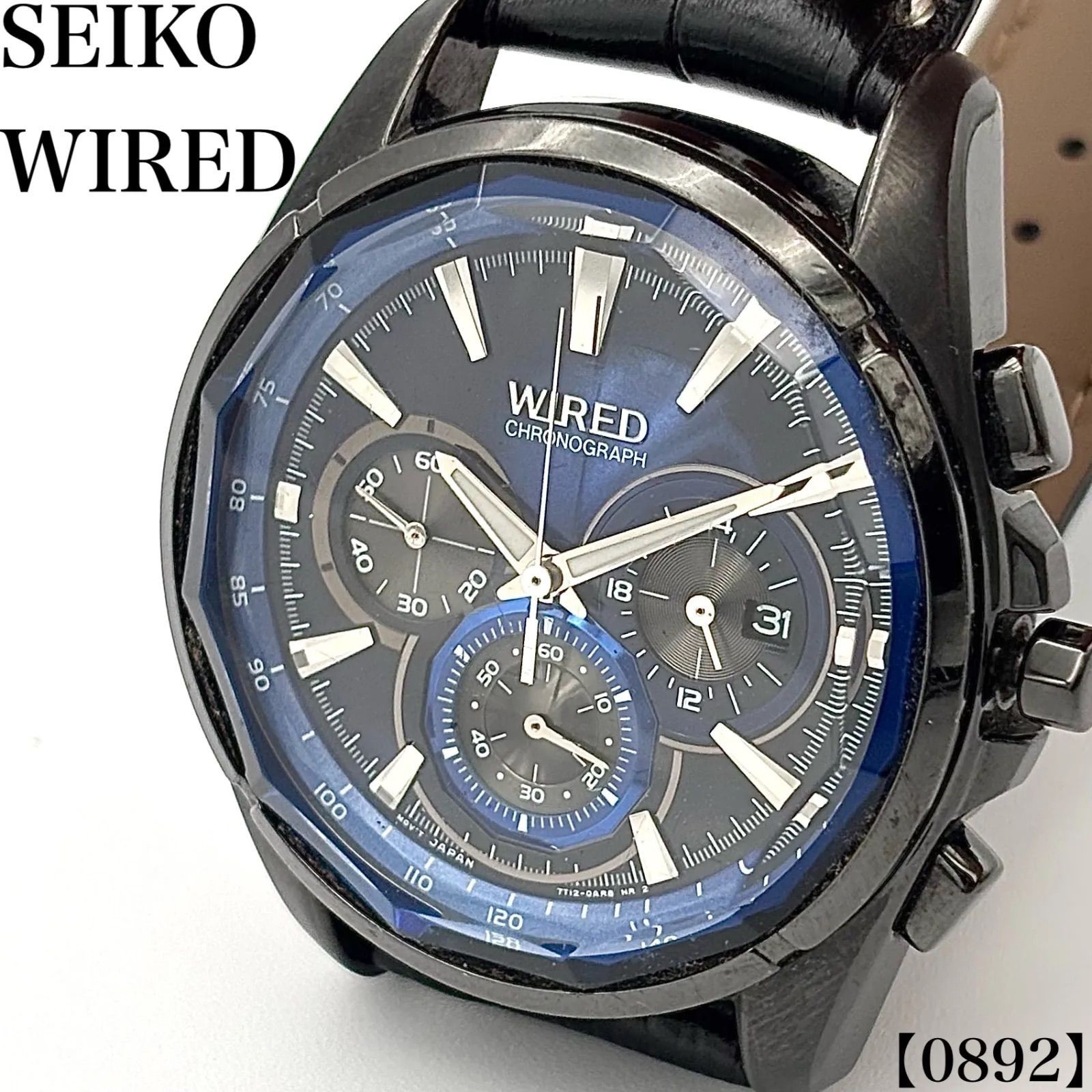 SEIKO WIRED 7T12-0AT0 Chronograph Quartz Mens 43mm wrist 19.0cm/7.5in