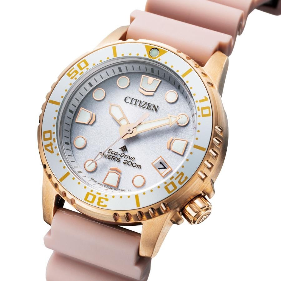 CITIZEN EO2023-00A Promaster Eco-Drive Rose Gold Pink 200m Midsize Diver Watch